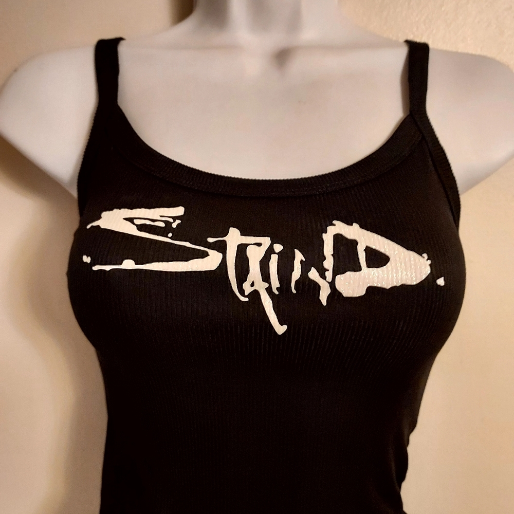 Staind Crop top staind shirt staind Tank Top Cropped Tank White Glitter Logo - Picture 2 of 3